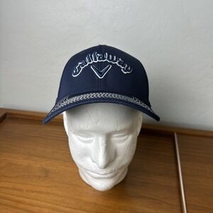 Callaway Golf Hat New Era Flex Fitted‎ M-L Cap Blue Men's Logo Front And Back